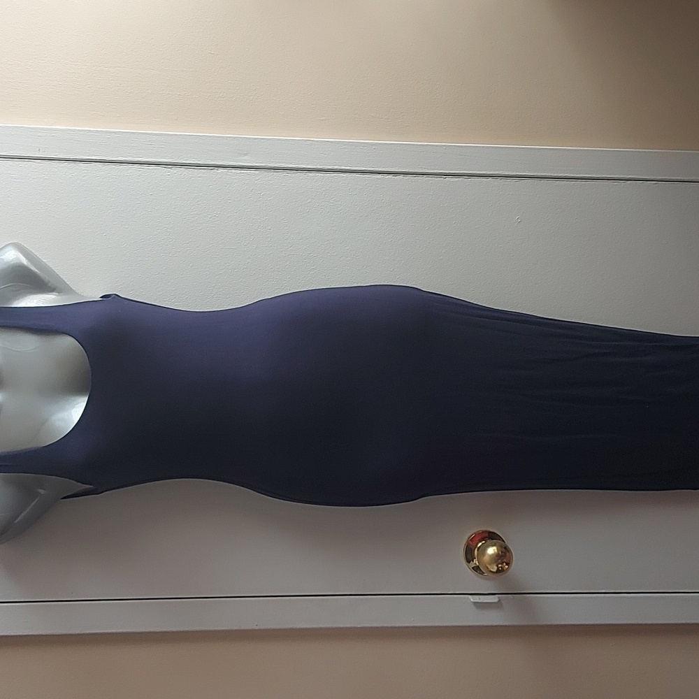Fashion Nova Solid Navy Dress